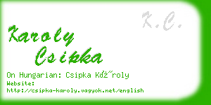 karoly csipka business card